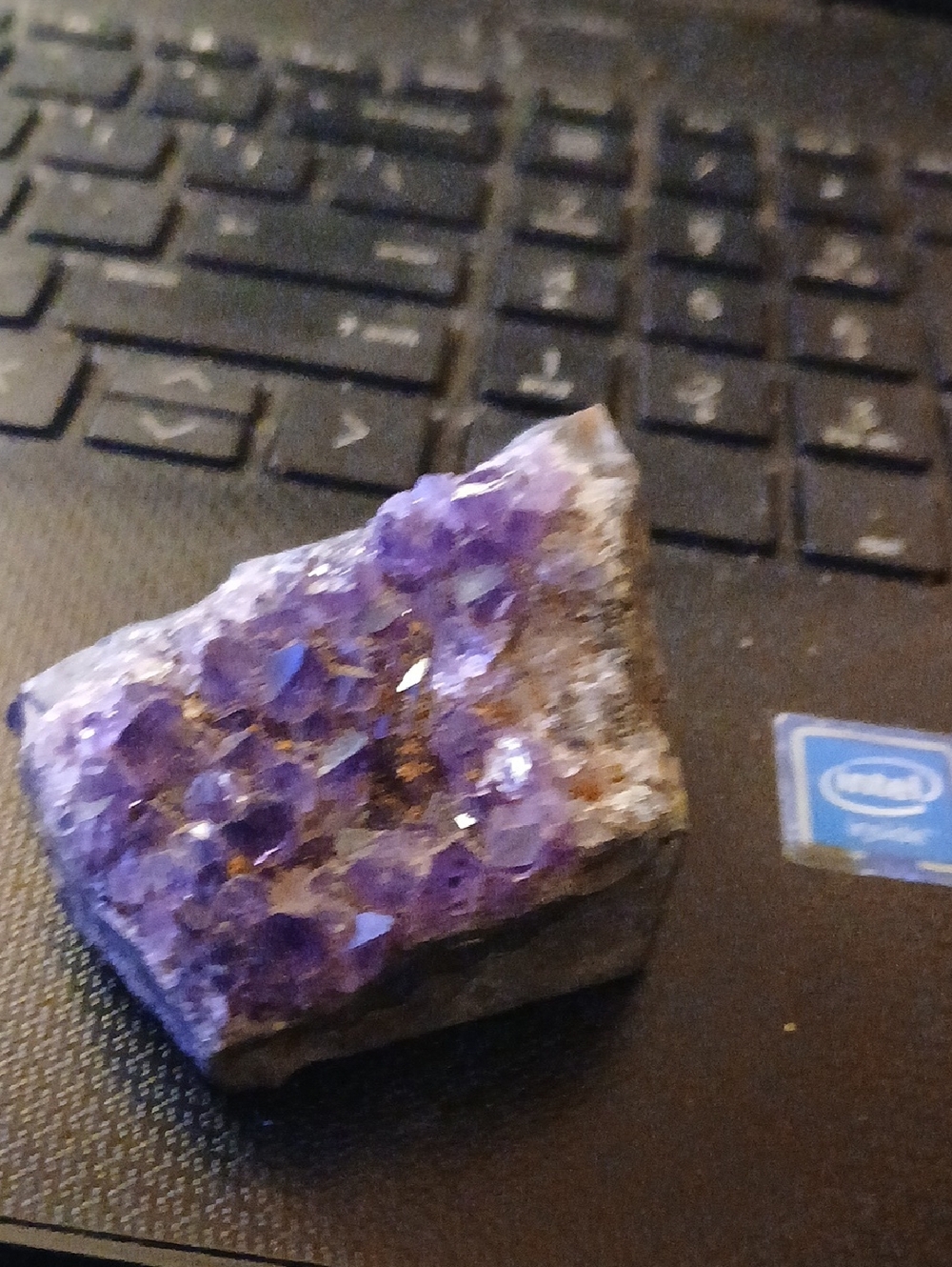 Natural Purple Amethyst Crystal Cluster - Decorative Home Office Accent